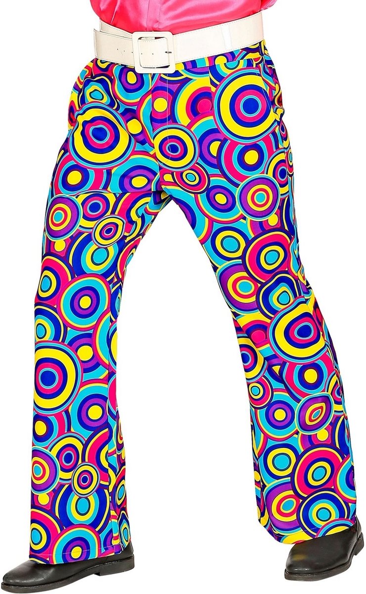 Hippie Kostuum | Jaren 70 Prins Van De Dansvloer Broek Man | Small / Medium | Carnaval kostuum | Verkleedkleding